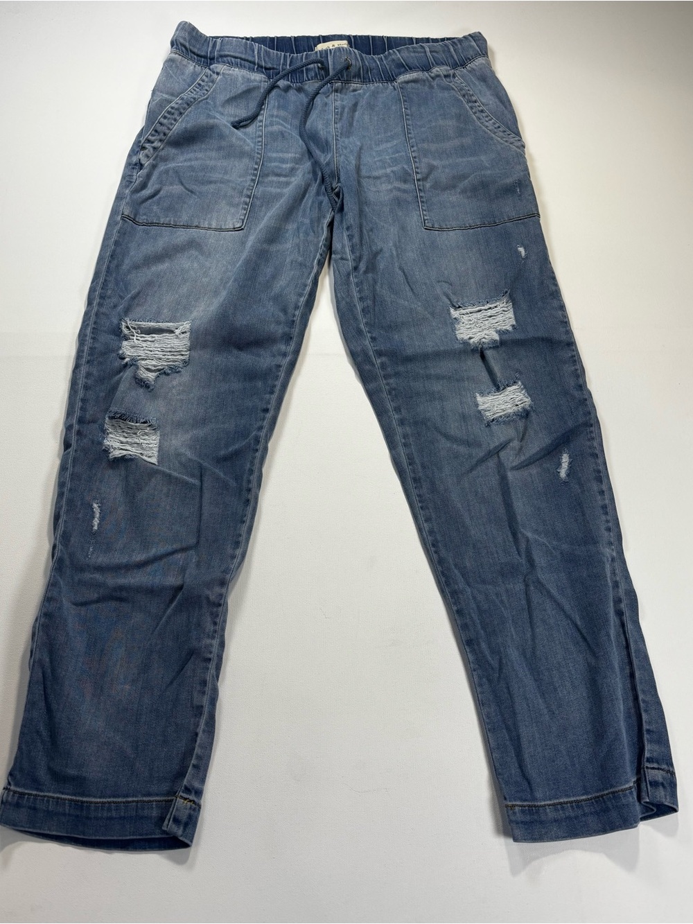 cloth & stone Washed Blue Distressed Relaxed Jeans
